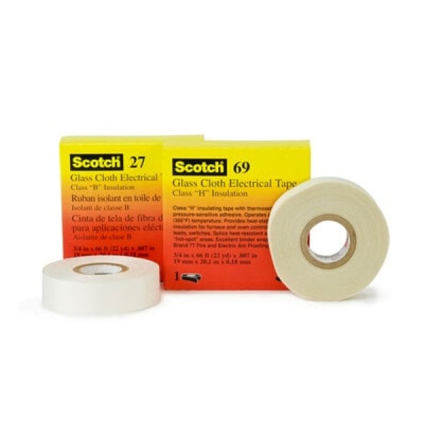 3M™ Glass Cloth Electrical Tape 69, 1219 mm x 33 m x 0.18 mm, Log Untrimmed