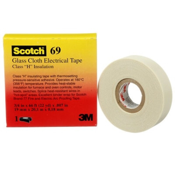 3M™ Glass Cloth Electrical Tape 69, MC4, 50 mm x 33 m, 1 Roll